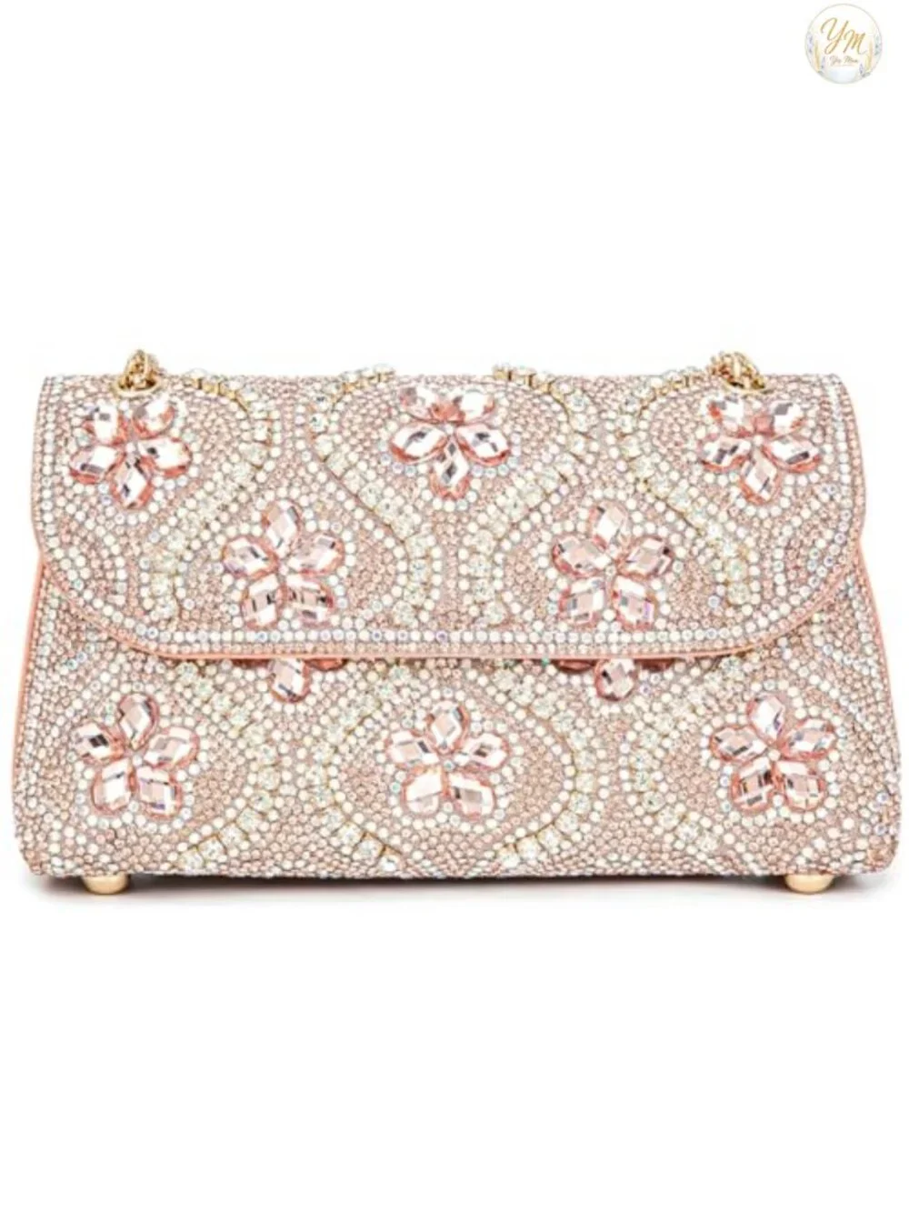 Rhinestone Evening Clutch Bag Chain Strap Square Shoulder Crossbody Purse